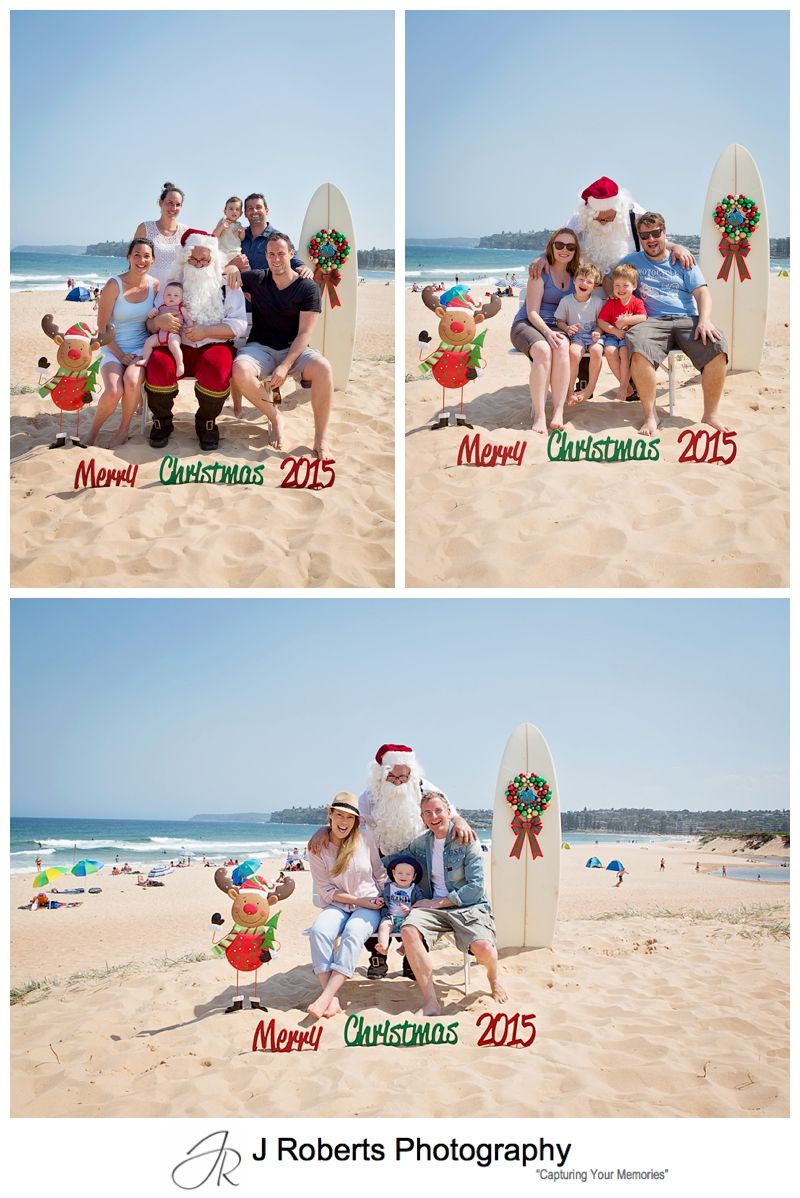 Aussie Santa Photos at Long Reef Beach on a Hot Sunday after just before Christmas